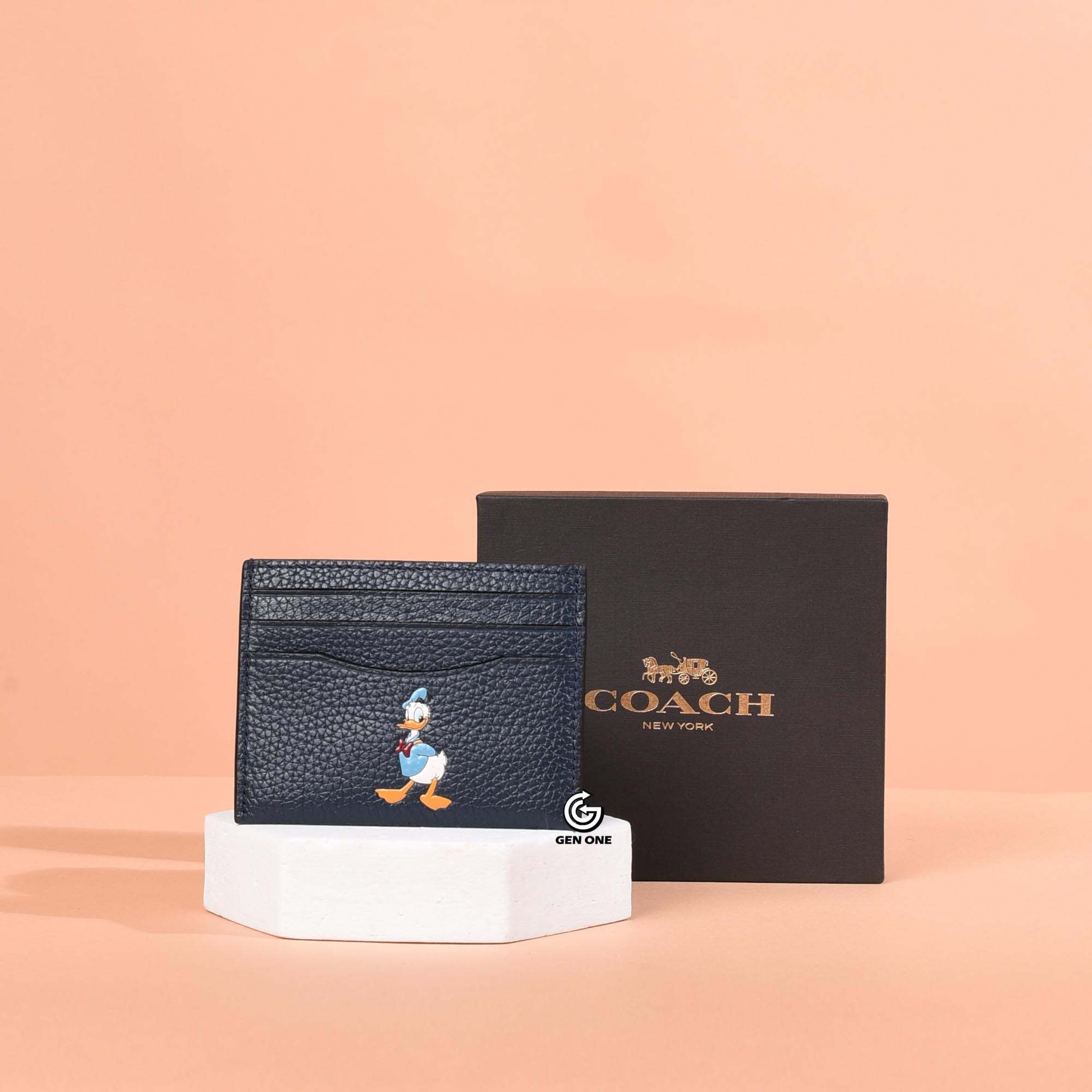 COACH CR375 MICKEY SLIMD ID CARD - NAVY