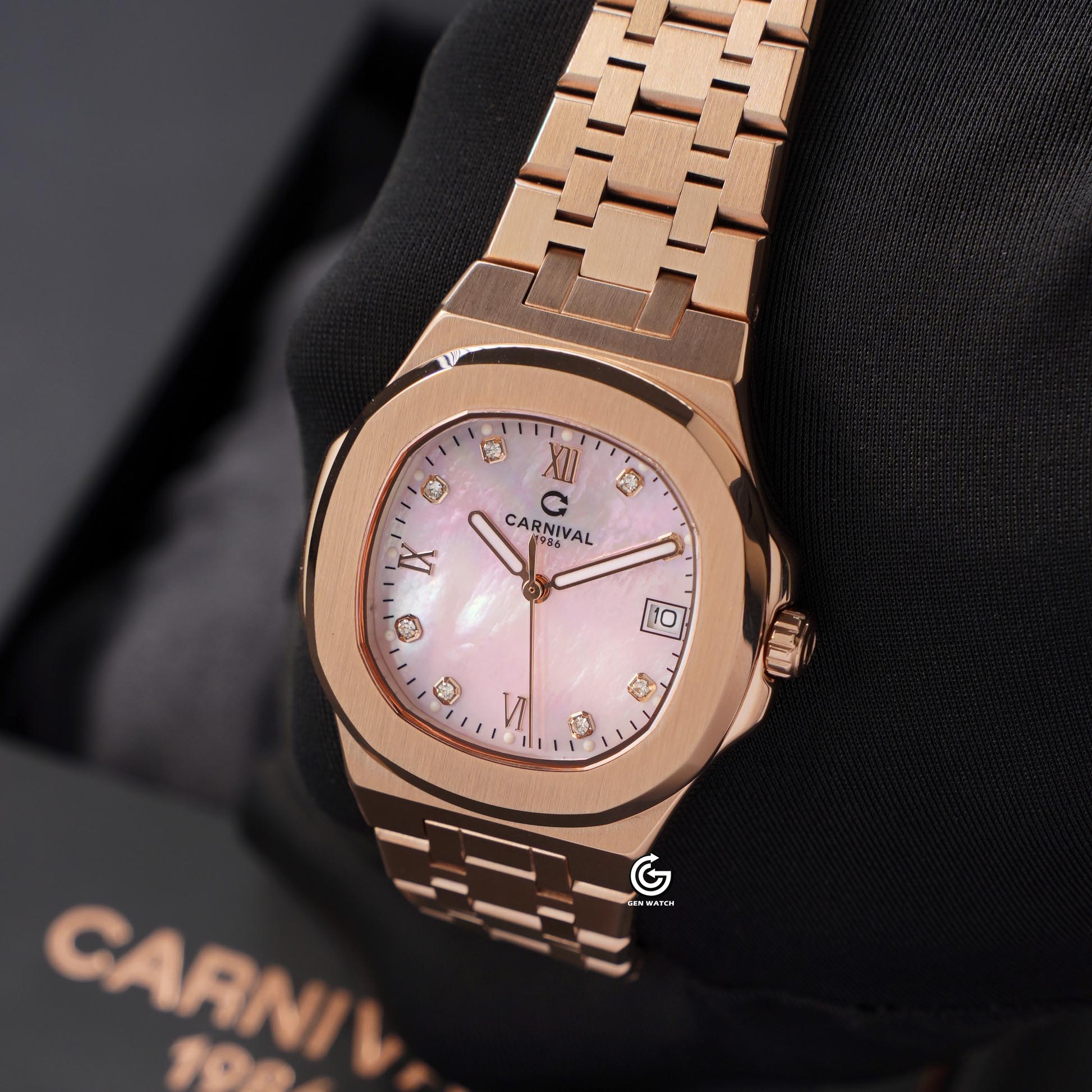 ĐỒNG HỒ NỮ CARNIVAL 8160L VH HK QUARTZ 34MM ( XÀ CỪ HỒNG )