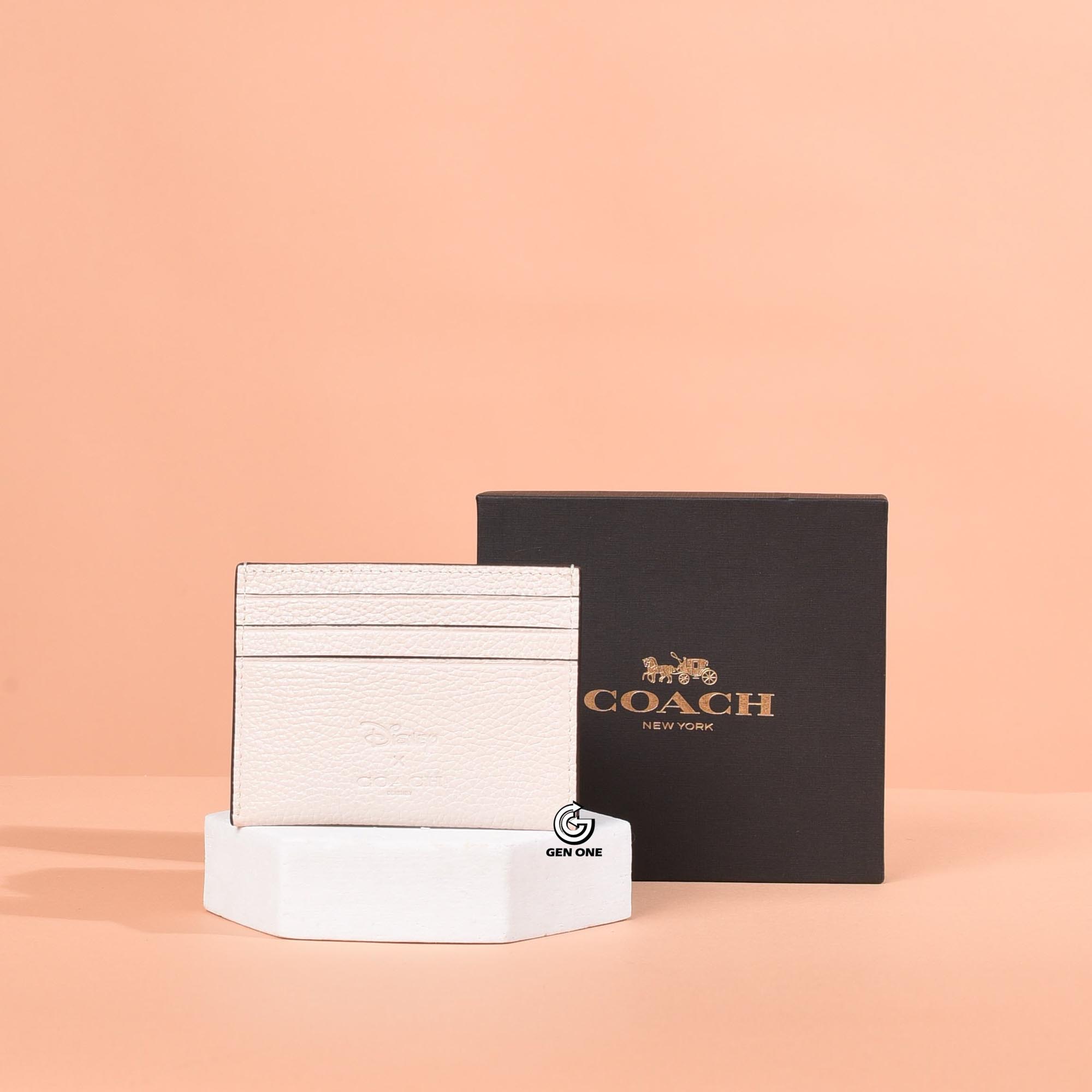 COACH CR375 MICKEY SLIMD ID CARD - CREAM