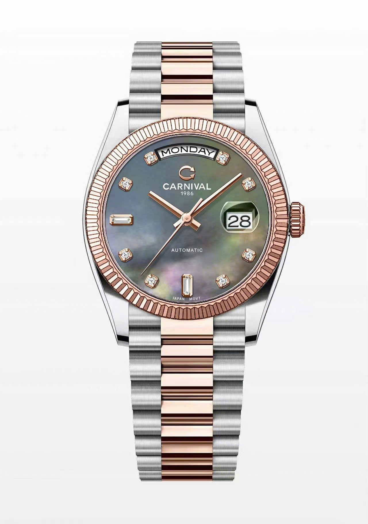 ĐỒNG HỒ NAM CARNIVAL 8239G CH DK AUTOMATIC 38MM ( XÀ CỪ ĐEN )