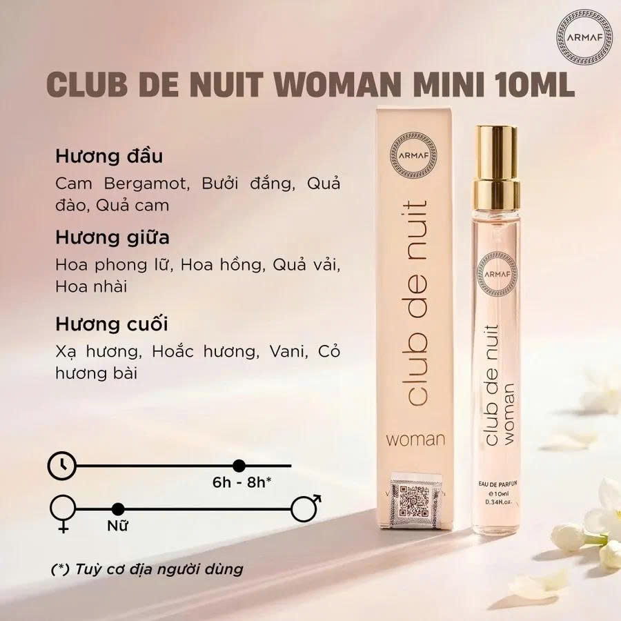 NƯỚC HOA CHIẾT NỮ ARMAF CLUB DE NUIT WOMEN 10ML