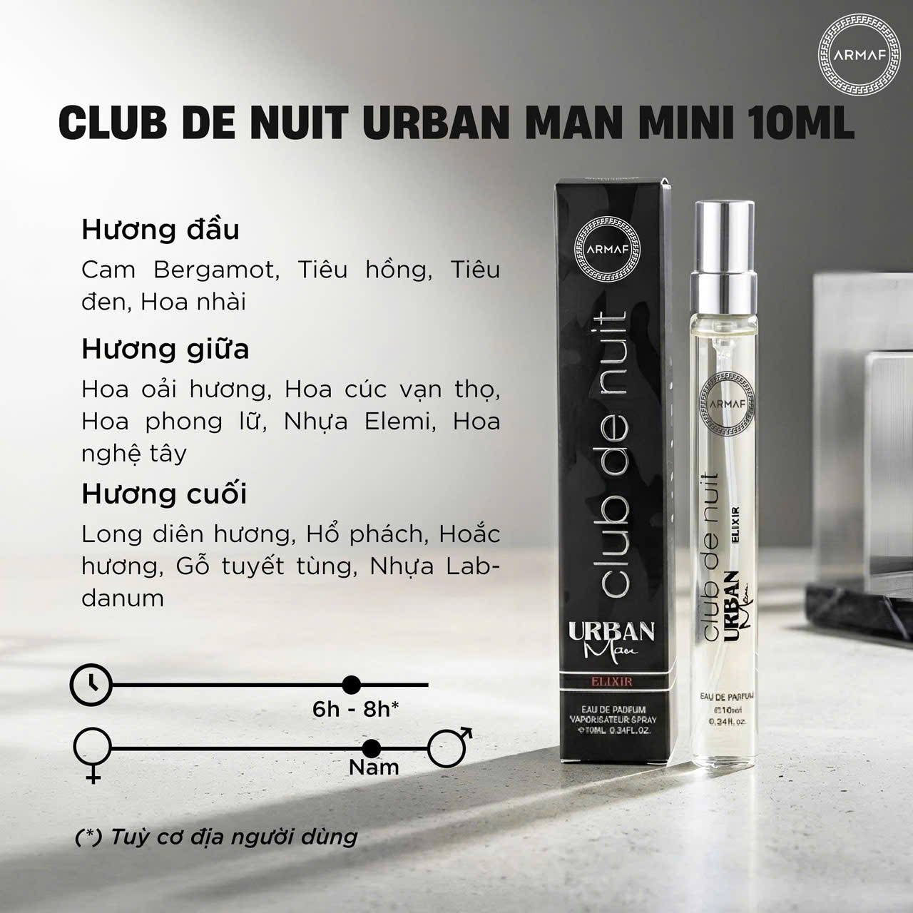 NƯỚC HOA CHIẾT NAM ARMAF CLUB DE NUIT URBAN ELIXER 10ML