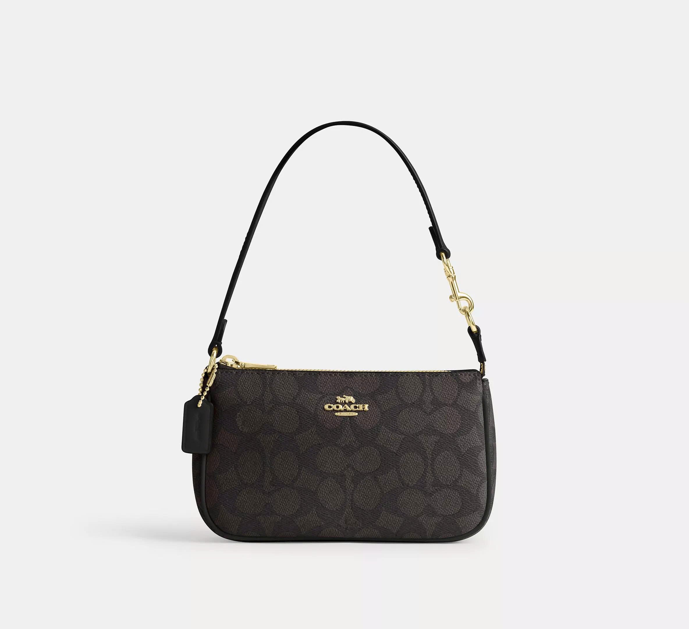 COACH SIGNATURE NOLITA BAG - DARK BROWN
