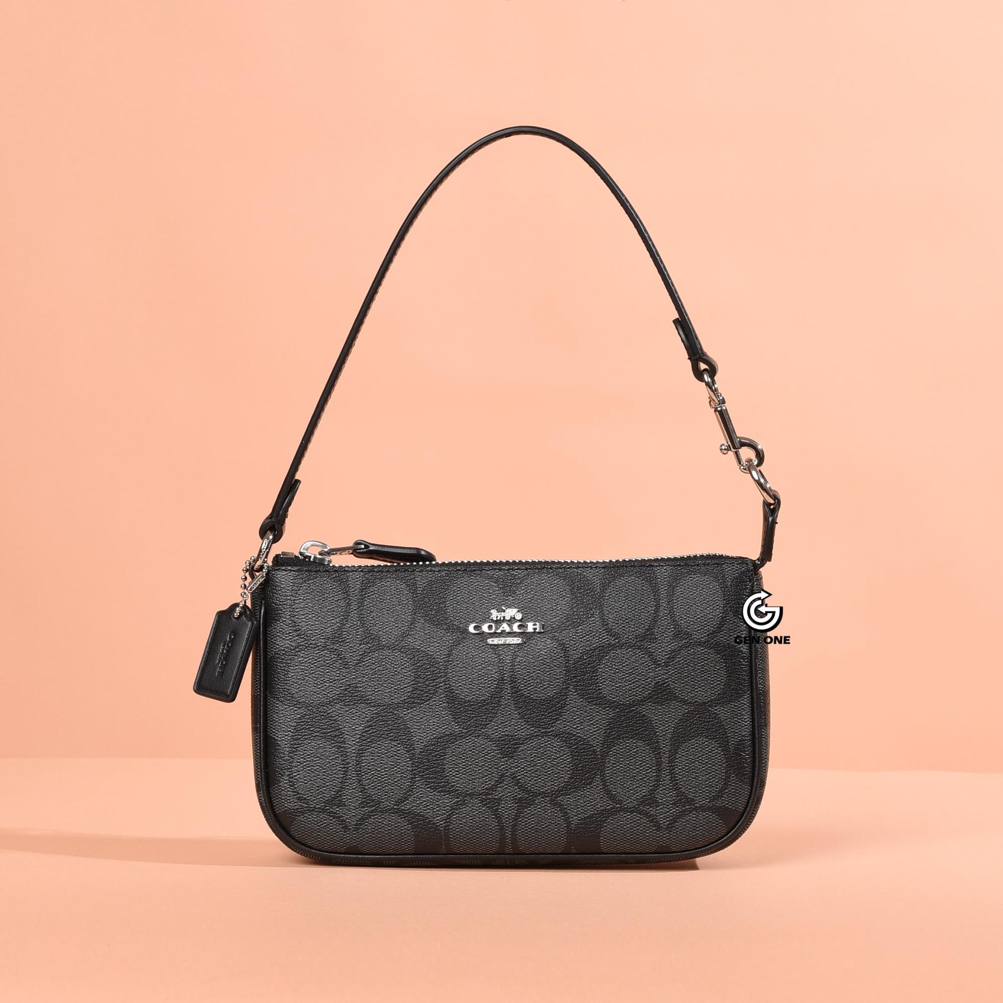 COACH C3308 SIGNATURE NOLITA BAG - BLACK