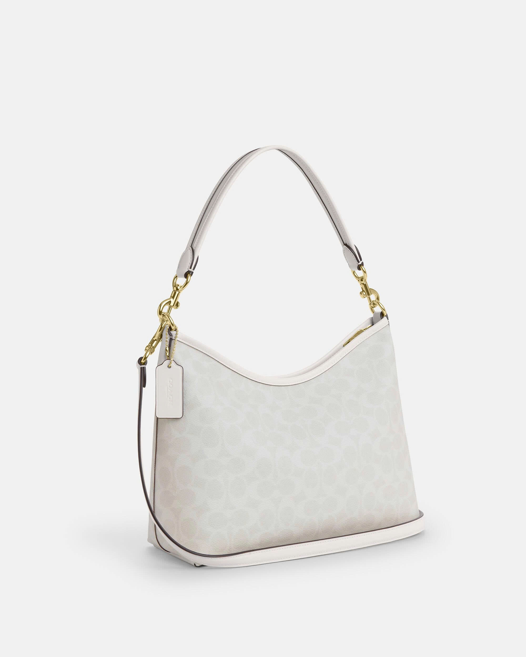 COACH CV975 LAUREL 31 SHOULDER BAG IN SIGNATURE CANVAS - DARK BROWN