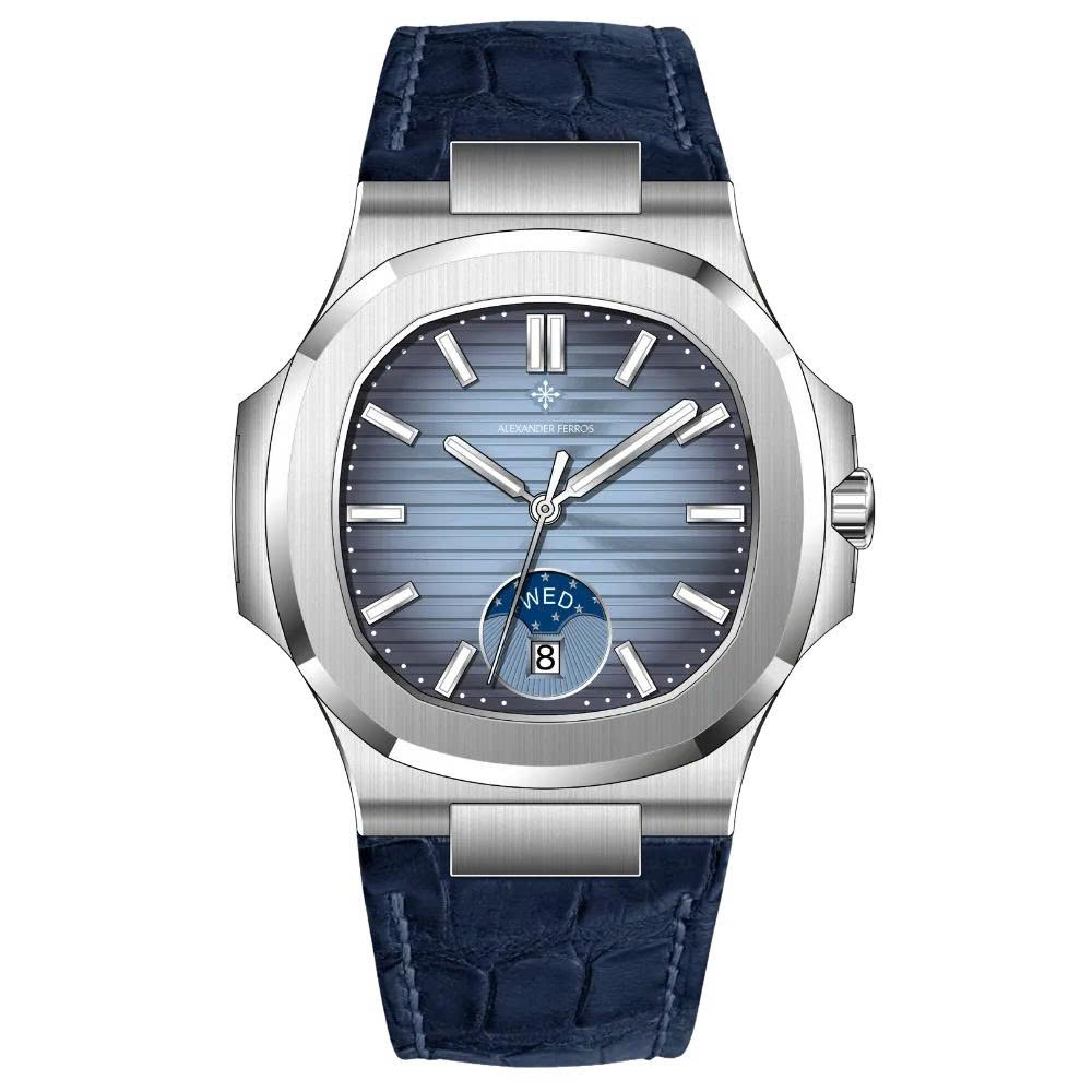 ĐỒNG HỒ NAM ALEXANDER FERROS 6122S/05 AUTOMATIC 42MM ( DÂY DA XANH )