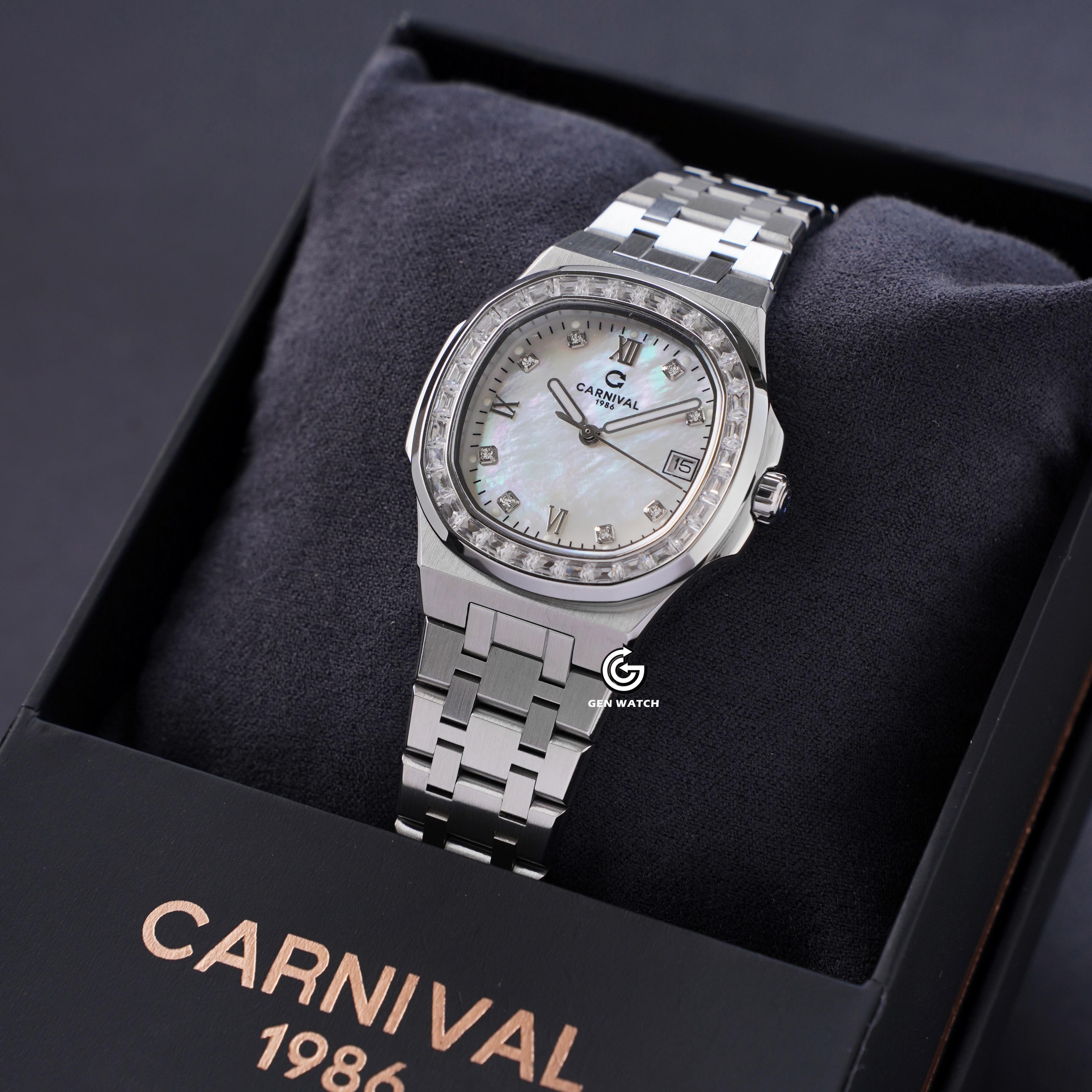 ĐỒNG HỒ NỮ CARNIVAL 8160L2 VT TK QUARTZ 34MM ( XÀ CỪ TRẮNG )