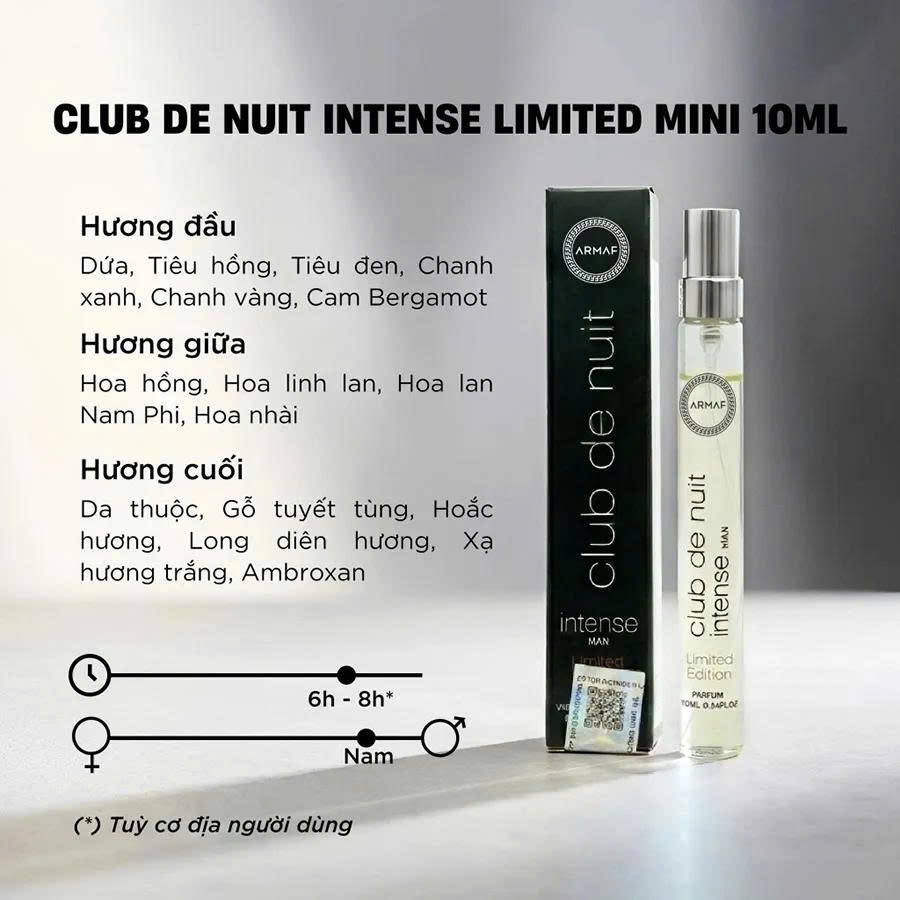 NƯỚC HOA CHIẾT NAM ARMAF CLUB DE NUIT LIMITED EDITION 10ML