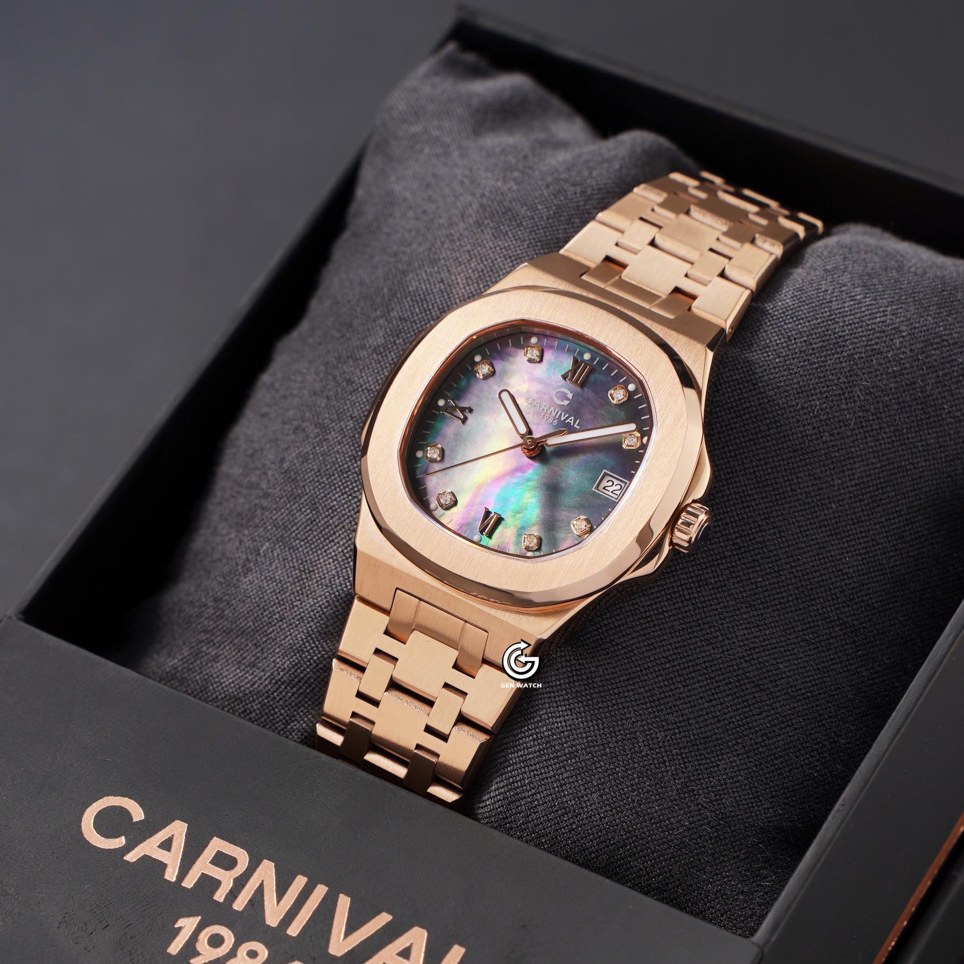 ĐỒNG HỒ NỮ CARNIVAL 8160L VH DK QUARTZ 34MM ( XÀ CỪ ĐEN )