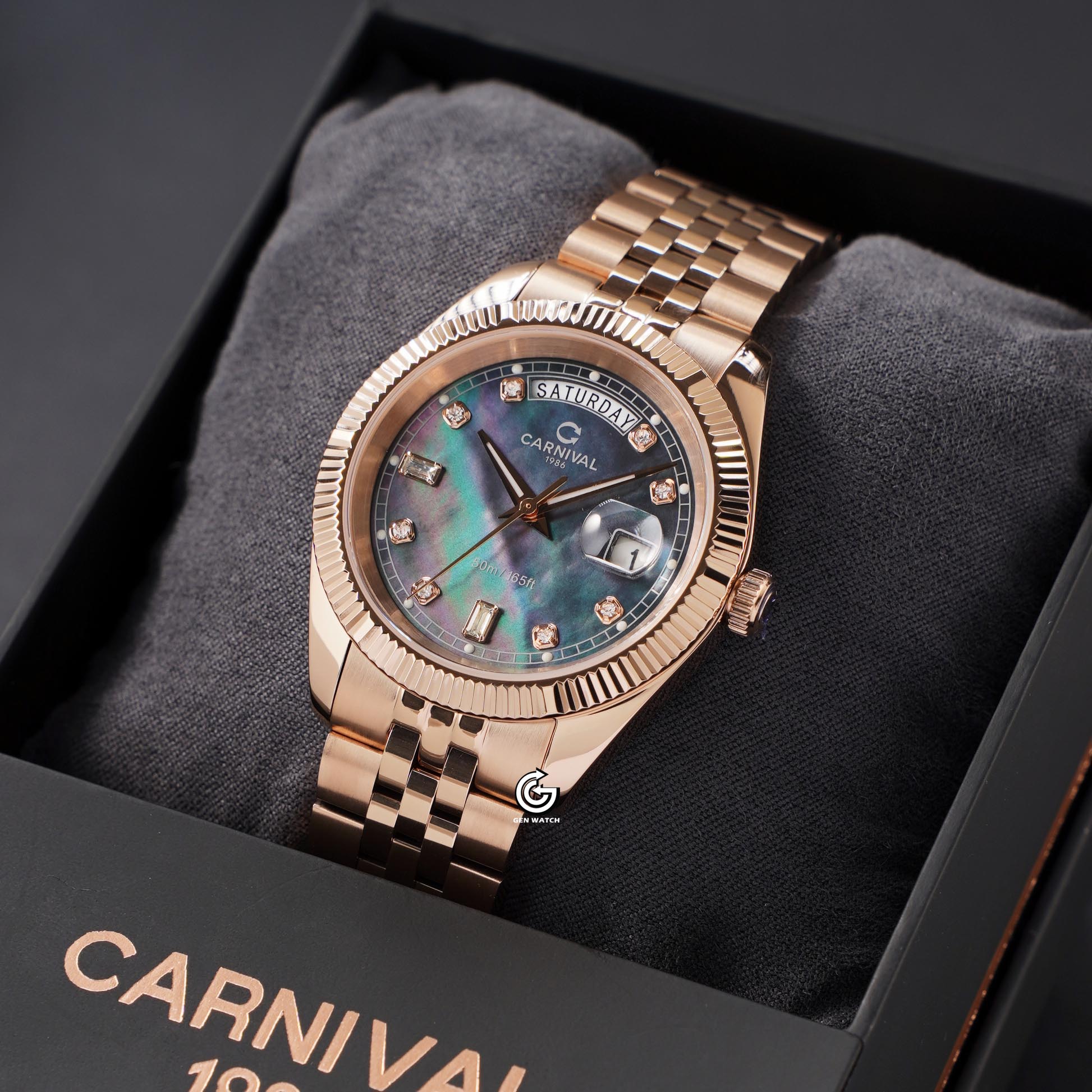 ĐỒNG HỒ NAM CARNIVAL 8190G VH DK QUARTZ 40MM ( XÀ CỪ ĐEN )