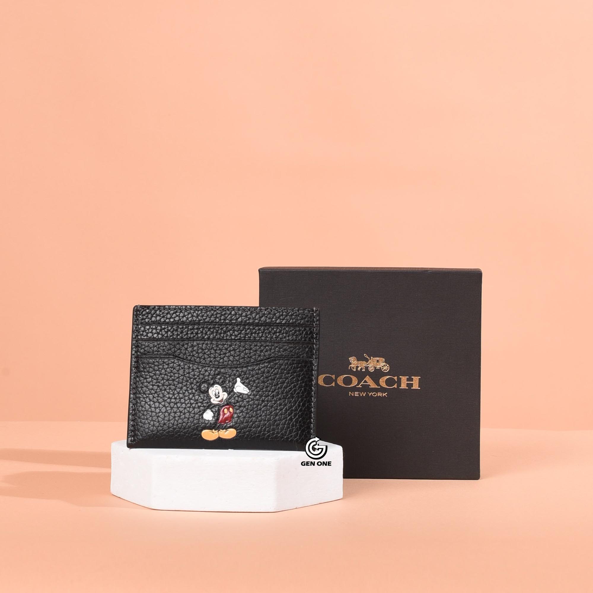 COACH CR375 MICKEY SLIMD ID CARD - BLACK