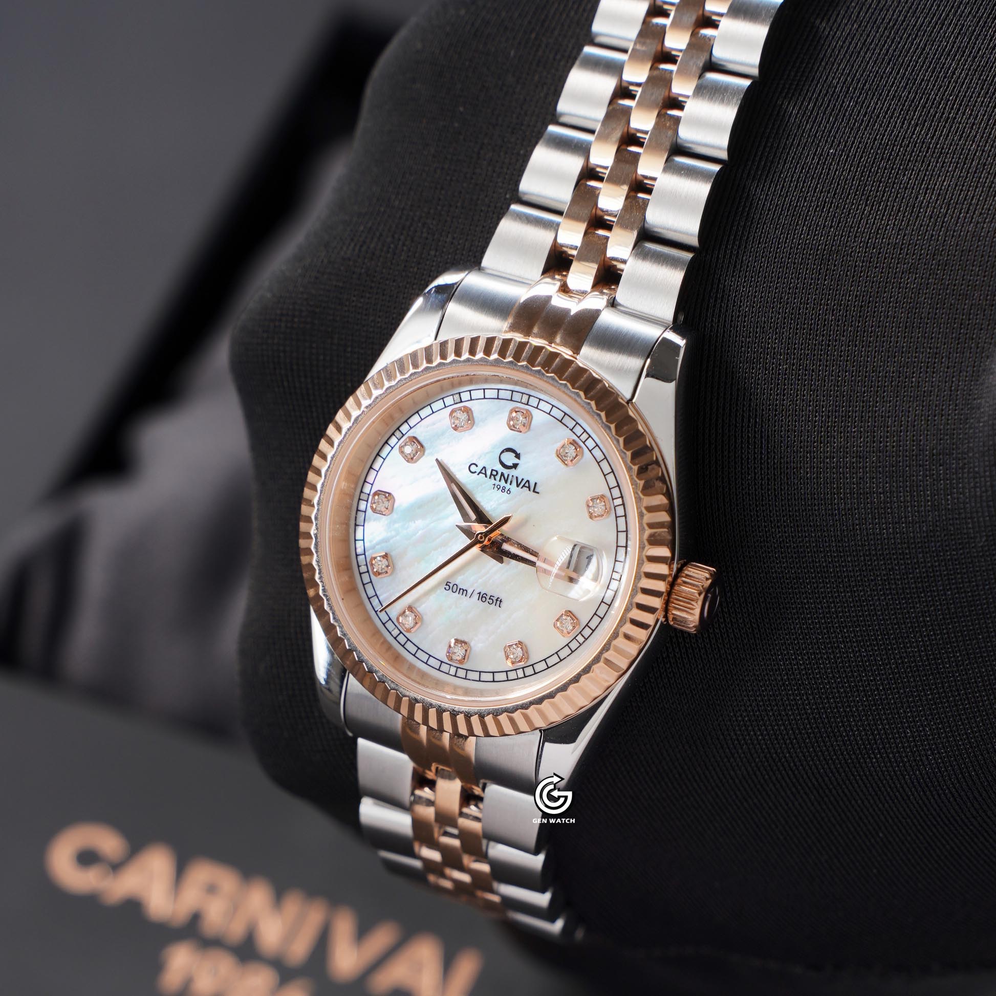 ĐỒNG HỒ NỮ CARNIVAL 8131L CH TK QUARTZ 30MM ( XÀ CỪ TRẮNG )