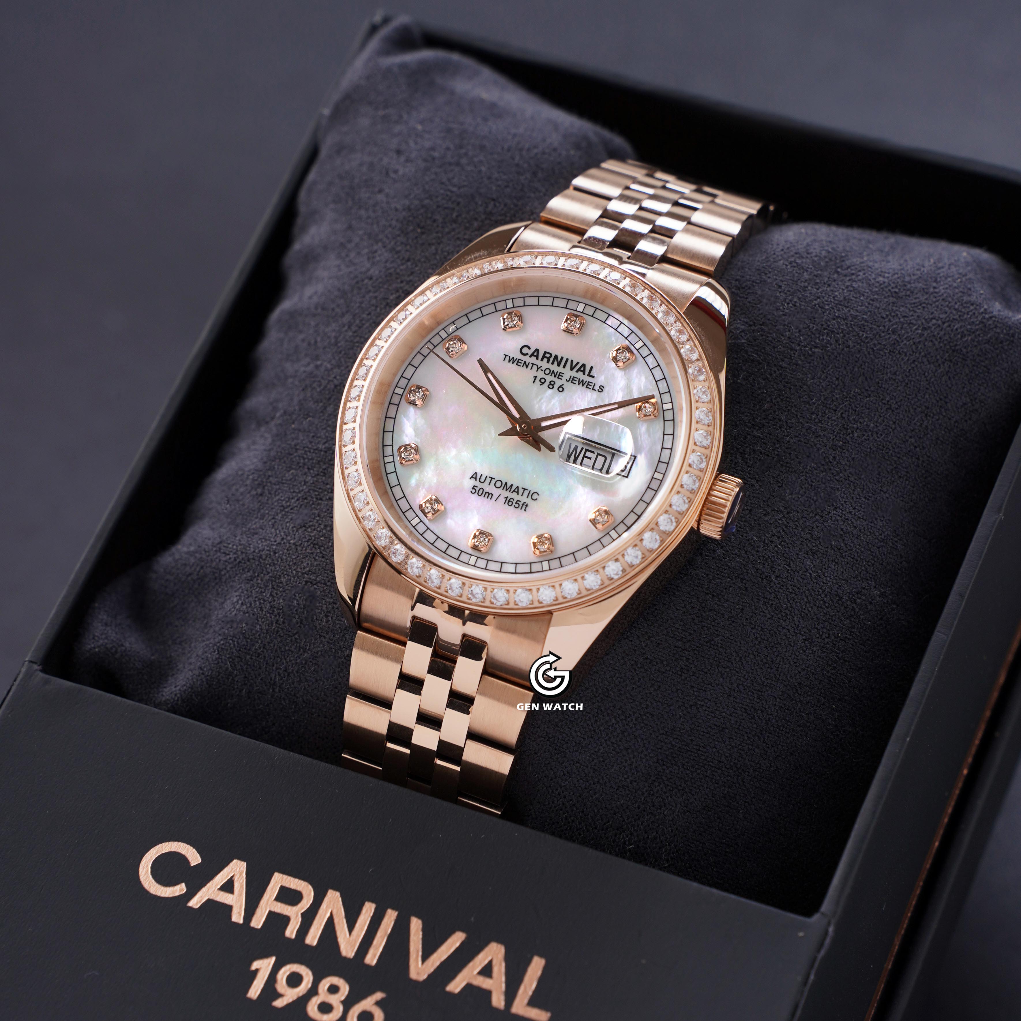 ĐỒNG HỒ NAM CARNIVAL 8131G2 VH TK AUTOMATIC 41MM ( XÀ CỪ TRẮNG )