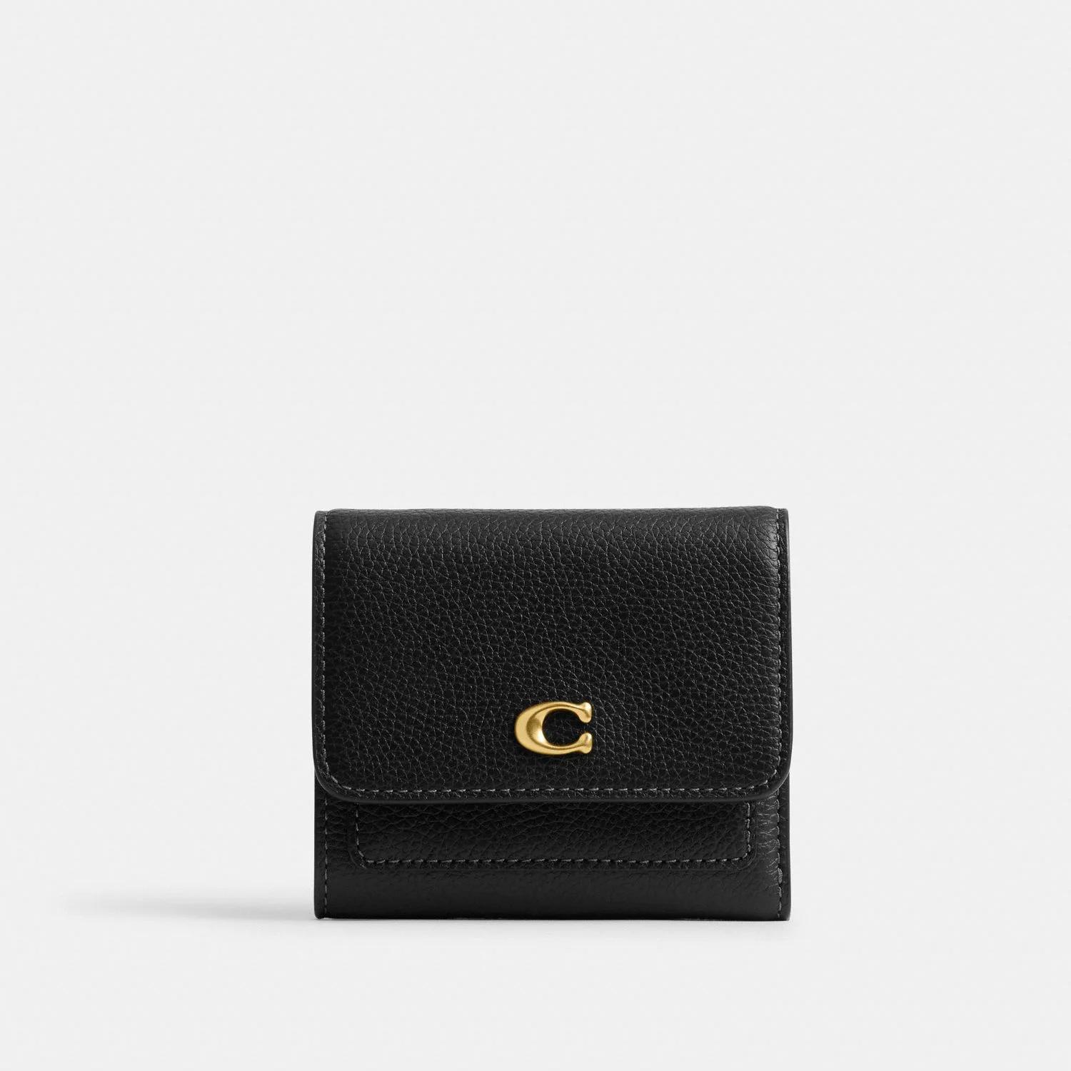 COACH CAO13 MILA FLAP CHALK SMALL WALLET - BLACK