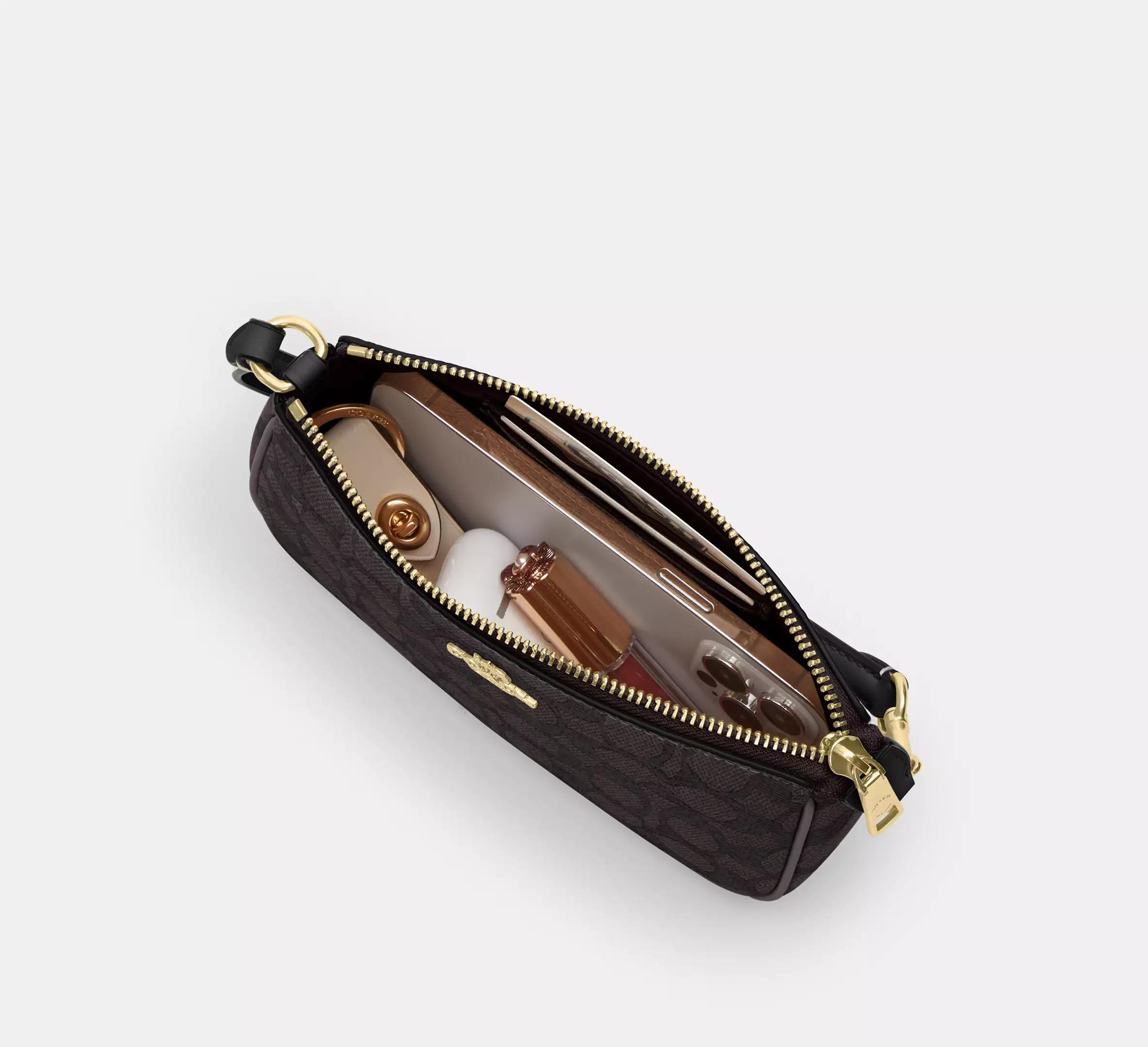 COACH SIGNATURE NOLITA BAG - DARK BROWN