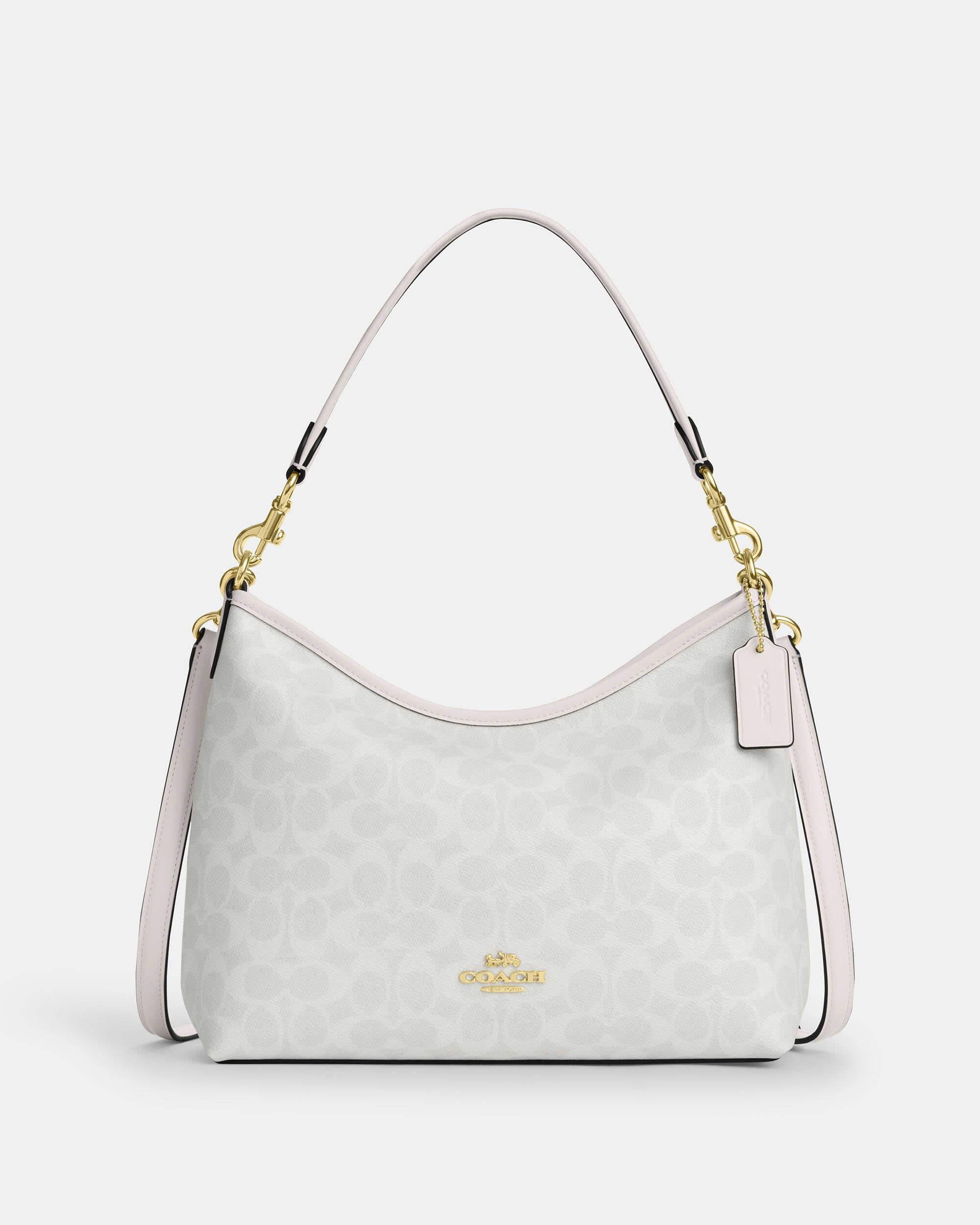 COACH CV975 LAUREL 31 SHOULDER BAG IN SIGNATURE CANVAS - DARK BROWN